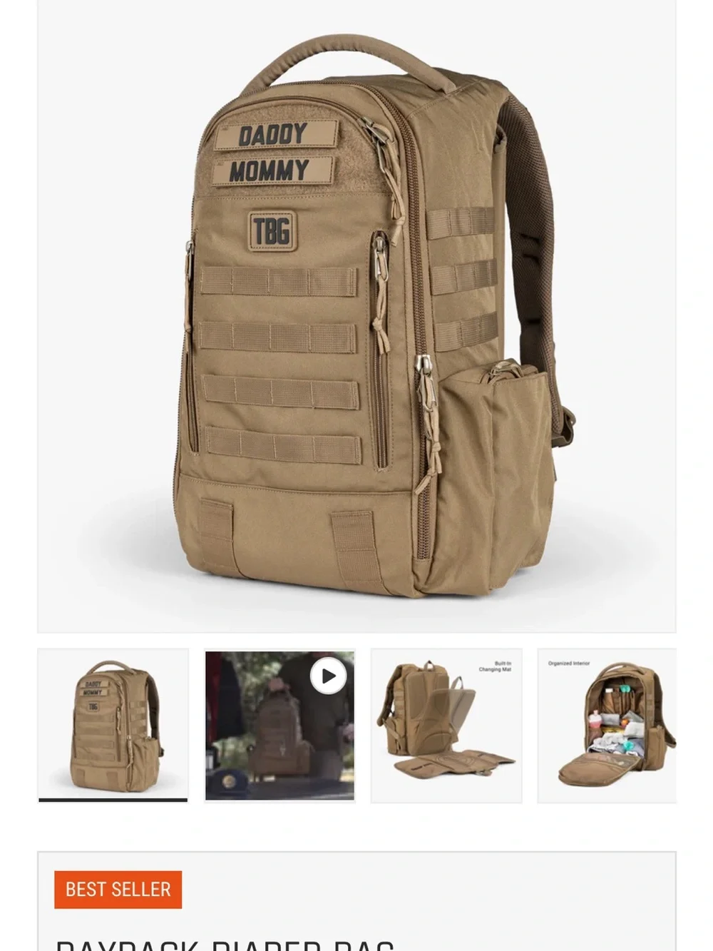 Tactical Daypack Backpack in Coyote Brown - Men Bags